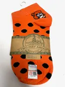 Adult OSU Polka Dot No  Show Socks