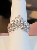 14K White Gold ring with Diamonds .60ct Size 7.5