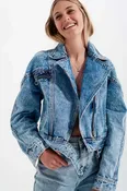 Aymmetrical Denim Moto Jacket