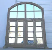 24 Pane Repurposed Arched Mirror