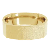 14K Yellow Gold Square Comfort Fit Wedding Band Stone Finish — Modern Metalsmith