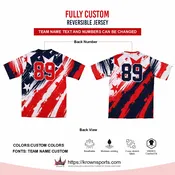 Custom Sublimated Crew Neck Reversible Shirt – Red / White / Navy