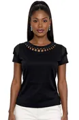 Black Chain-Neck Top | Women's