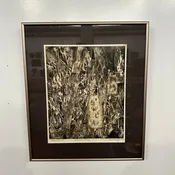 1961 Abstract Studio Proof “Garden” by H Norman Schnepf Block Print