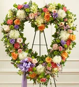 Always Remember Pastel Floral Heart Tribute