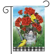 Geranium Watering Can Summer Garden Flag