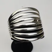 Allen Kee (Navajo) Silver 7-Bar Bracelet, c. 1950s — Turkey Mountain Traders