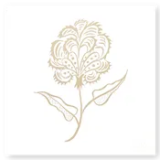 Bengal Botanical No. 1 in Tan on Soft White