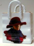 “I shall wear purple” Red Hat Society Porcelain Bag