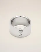 Bague argentée en laiton Ami de Coeur martelé