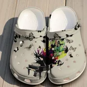 Piano Butterfly Art Crocs – Colorful Music Splash Shoes