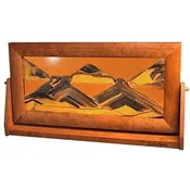 Alder Framed Sunset Orange X-Large Moving Sand Art