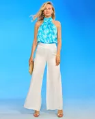 Marella Silk Palazzo Pants in White