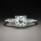 Art Deco 1.00 Carat Diamond Ring by Maurice Tishman - GIA E VS1
