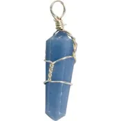 Angelite Point, Wire Wrap Pendant