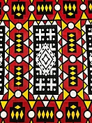 African Fabric Samakaka Angola Wax - Red & Yellow