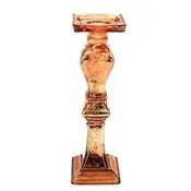 26″ Mercury Glass Rose Gold Pillar Candle Holder