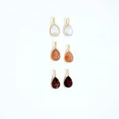 Garnet 14K Gold Pear Charm