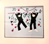 counted cross stitch embroidery Diane Graebner Apple Tree Shakin DGX-065 Amish boys
