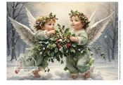 A4 Christmas Cherubs-Angels Decoupage Rice Paper DC488 for your Christmas holiday crafting projects