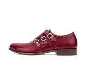 Alan - Burgundy | Triple-Strap Monk Strap Shoes | Fluevog Shoes