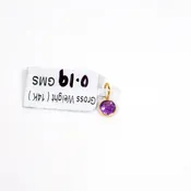 Amethyst Gemstone Charm Set in 14k Gold Round