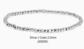 2.5MM Petite Silver Cube Bead Bracelet