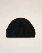Bonnet Noir Etiquette Cuir Ami en Laine