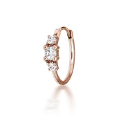 2mm Princess Diamond Hoop Earring (Non-Rotating)
