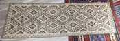 100% Hand Spun Wool Grey and White Runner