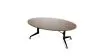 PS Furniture Scissor Vertical Fold-In-Half Rolling Tables - Oval - Laminate color - Pinnacle Walnut, edge-48"W x 29"H