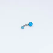 2 Gem Navel Curve - 12g - Turquoise - 3/8" - 6mm, 4mm - Titanium - Navel - Industrial Strength — MODERN RITUAL