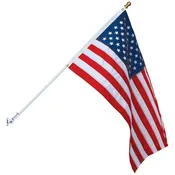 Anti-Furl Spinning Flag Pole Set with 3' x 5' Nylon U.S. Flag