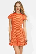 Adelyn Rae Kayla Flutter Sleeves Lace Mini Dress