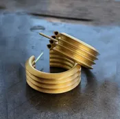 22K GOLD EGYPTIAN HOOP EARRINGS