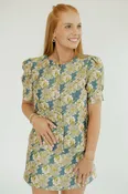 Lizzy Floral Jacquard Button Down Top
