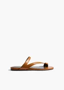 Aimee Flat Sandal in Cuoio Leather