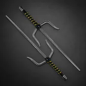 19" Chrome Sai with Black & Gold Wrapped Handle