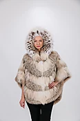 CAT LYNX/HOOD CAPE — The Fur Source of NY
