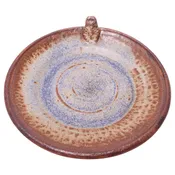 1970s Concentric Circle Stoneware Charger in Blue and Brown