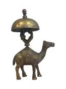 Vintage Brass Camel Figurine Bell with Intricate Detailing