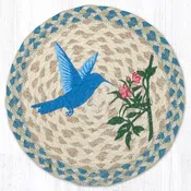 10" Hummingbird Blue Jute Trivet