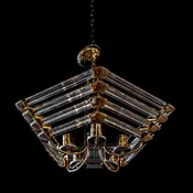 Austrian Mid-Century Pentagonal Glass Chandelier