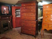 18th century chest on chest new hampshire barttlet school on brandy legs 81 inches tall 39 wide 18 inches deep