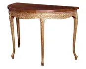 18th C Style Burton-Ching Georgian Mahogany & Giltwood Demilune Console Table — Thrive Decor