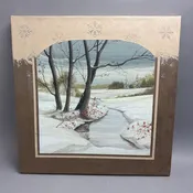 Canvas Art Tree/Snow with Stream (18x18)