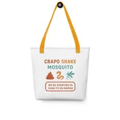 Crapo • Snake • Mosquito Tote Bag – “We’re Starting to Think It’s on Purpose”