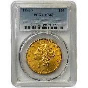 1896-S $20 Liberty PCGS MS62