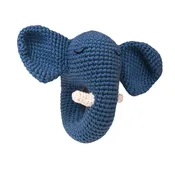 Blue Elephant Rattle - Organic Crocheted