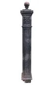 cast iron 39 inch rosette pattern ball top balusters — Architectural Antiques